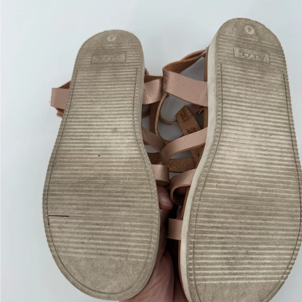 Sugar Gold and Brown Gladiator Sandals - Picture 5 of 6